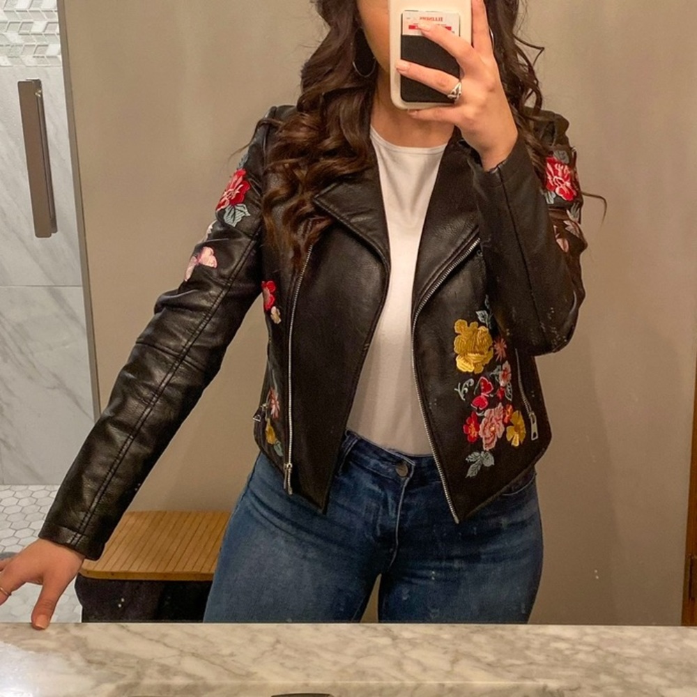 Romeo and Juliet Coutour Unique Embroidered Leather Jacket. Timeless!